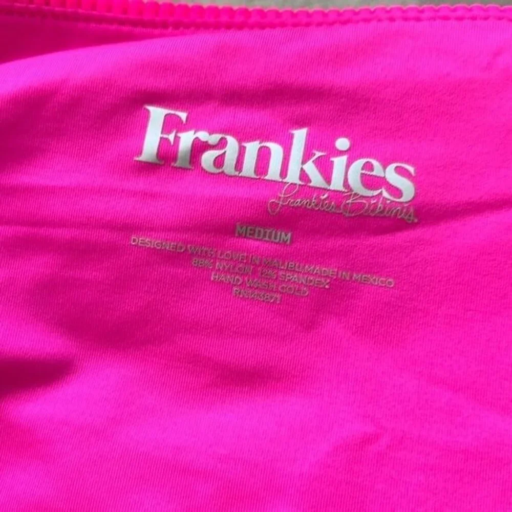 Frankie's Bikinis Jenna Bottom Heart Throb Knockout Neon Pink
